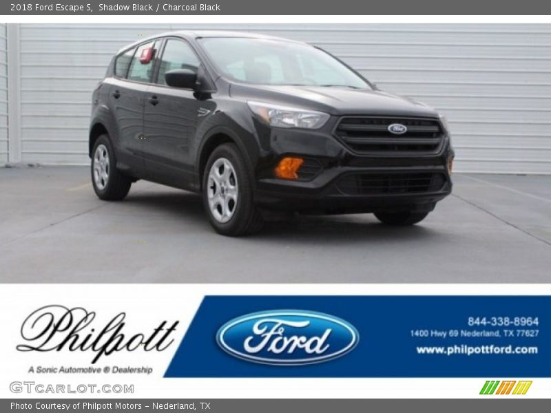 Shadow Black / Charcoal Black 2018 Ford Escape S