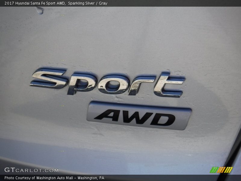 Sparkling Silver / Gray 2017 Hyundai Santa Fe Sport AWD