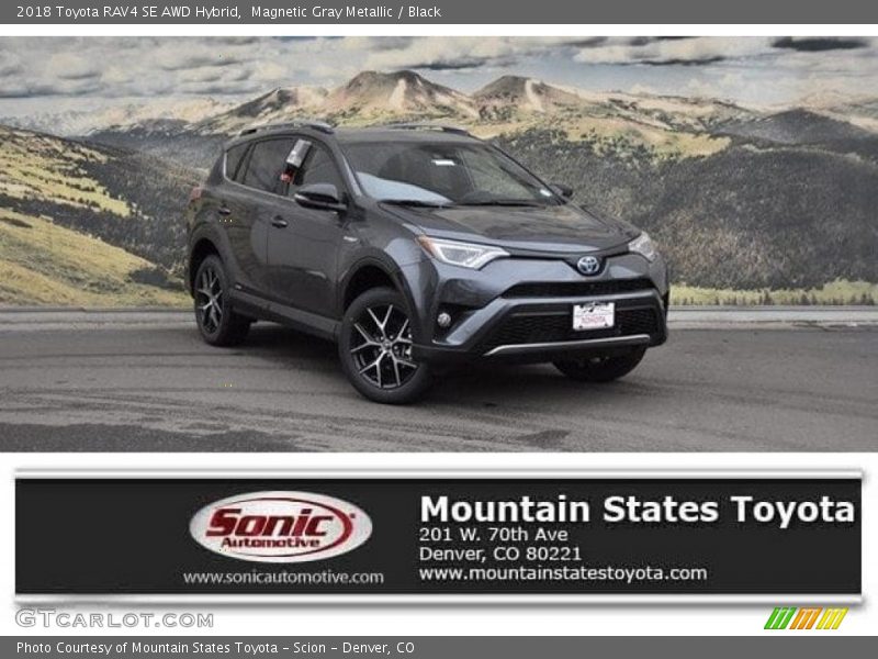 Magnetic Gray Metallic / Black 2018 Toyota RAV4 SE AWD Hybrid