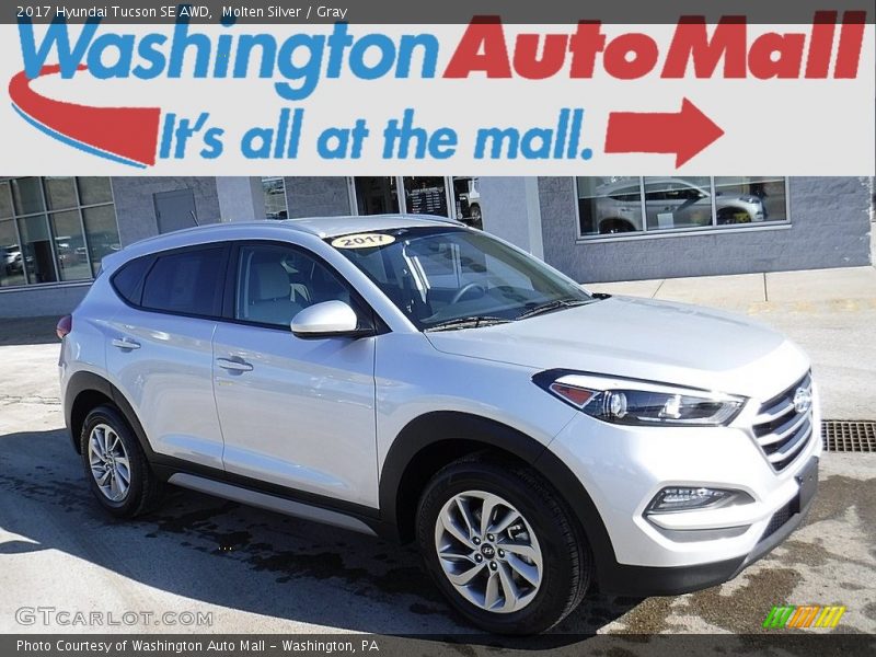 Molten Silver / Gray 2017 Hyundai Tucson SE AWD