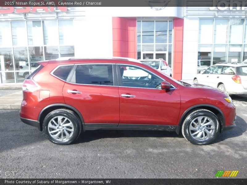 Cayenne Red / Charcoal 2015 Nissan Rogue SL AWD