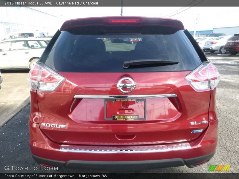 Cayenne Red / Charcoal 2015 Nissan Rogue SL AWD
