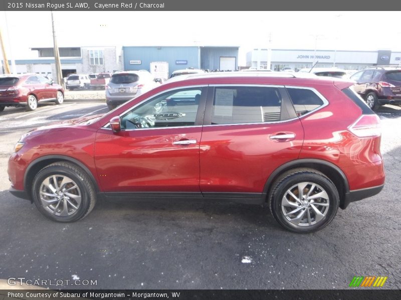 Cayenne Red / Charcoal 2015 Nissan Rogue SL AWD