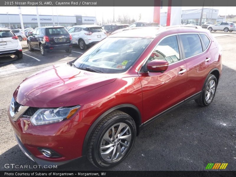 Cayenne Red / Charcoal 2015 Nissan Rogue SL AWD