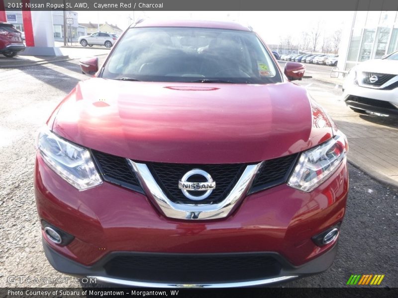Cayenne Red / Charcoal 2015 Nissan Rogue SL AWD