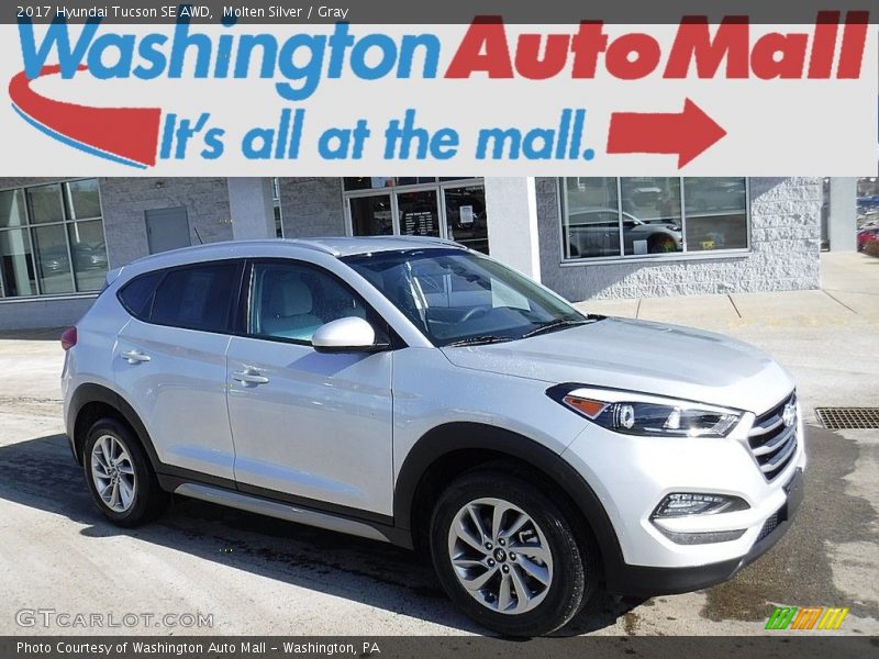 Molten Silver / Gray 2017 Hyundai Tucson SE AWD