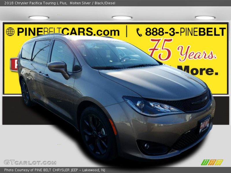 Molten Silver / Black/Diesel 2018 Chrysler Pacifica Touring L Plus