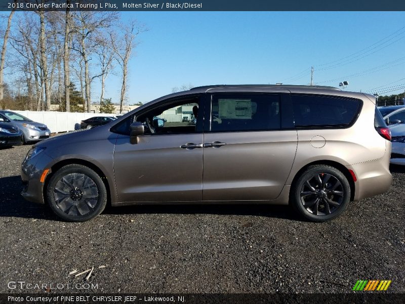 Molten Silver / Black/Diesel 2018 Chrysler Pacifica Touring L Plus