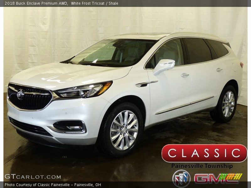 White Frost Tricoat / Shale 2018 Buick Enclave Premium AWD
