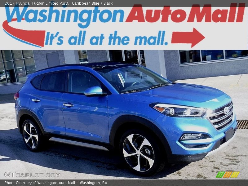 Caribbean Blue / Black 2017 Hyundai Tucson Limited AWD