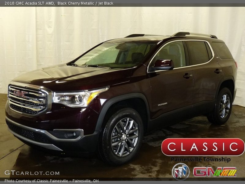 Black Cherry Metallic / Jet Black 2018 GMC Acadia SLT AWD