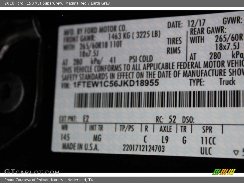 Magma Red / Earth Gray 2018 Ford F150 XLT SuperCrew