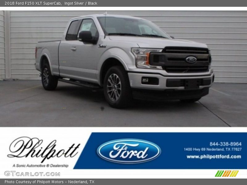 Ingot Silver / Black 2018 Ford F150 XLT SuperCab