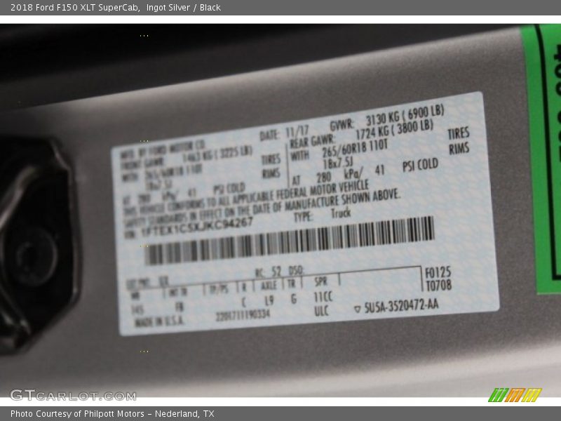 Ingot Silver / Black 2018 Ford F150 XLT SuperCab