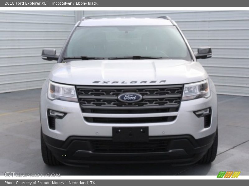 Ingot Silver / Ebony Black 2018 Ford Explorer XLT