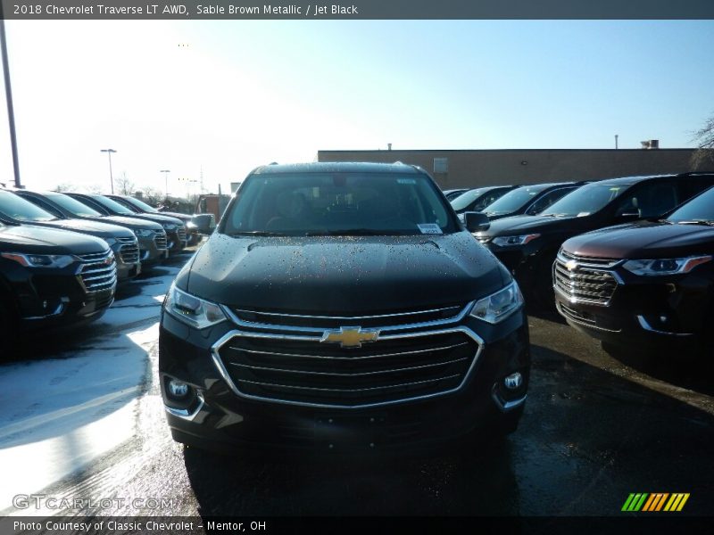 Sable Brown Metallic / Jet Black 2018 Chevrolet Traverse LT AWD