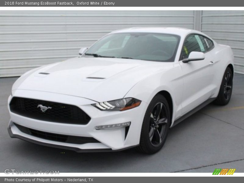 Oxford White / Ebony 2018 Ford Mustang EcoBoost Fastback
