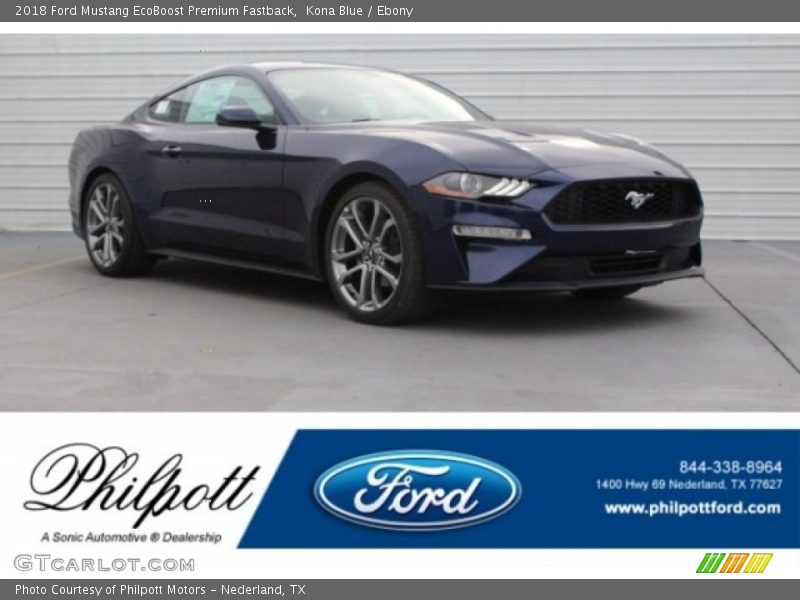 Kona Blue / Ebony 2018 Ford Mustang EcoBoost Premium Fastback