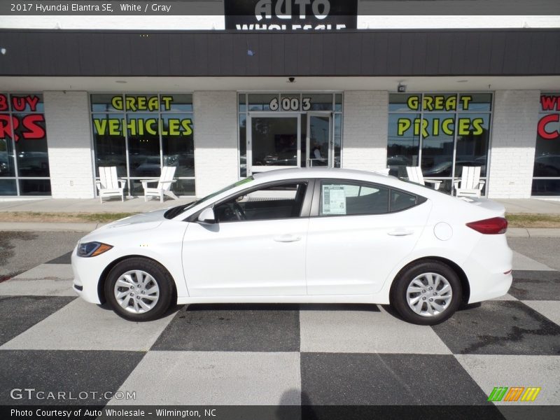 White / Gray 2017 Hyundai Elantra SE