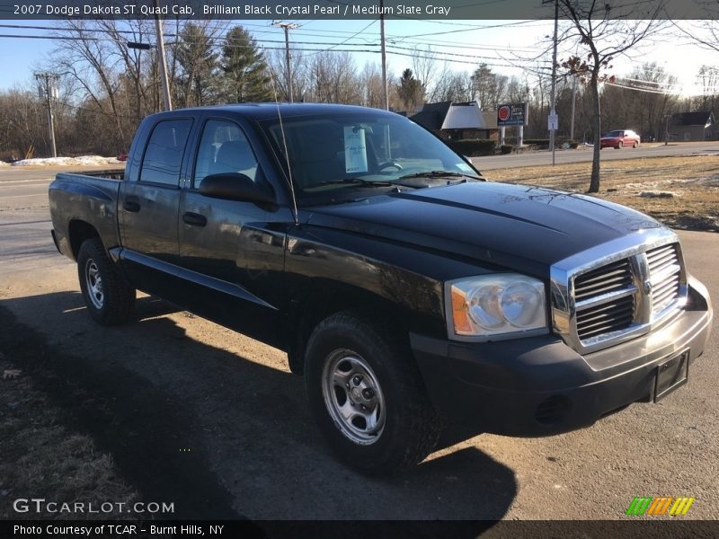 Brilliant Black Crystal Pearl / Medium Slate Gray 2007 Dodge Dakota ST Quad Cab