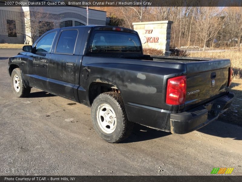 Brilliant Black Crystal Pearl / Medium Slate Gray 2007 Dodge Dakota ST Quad Cab