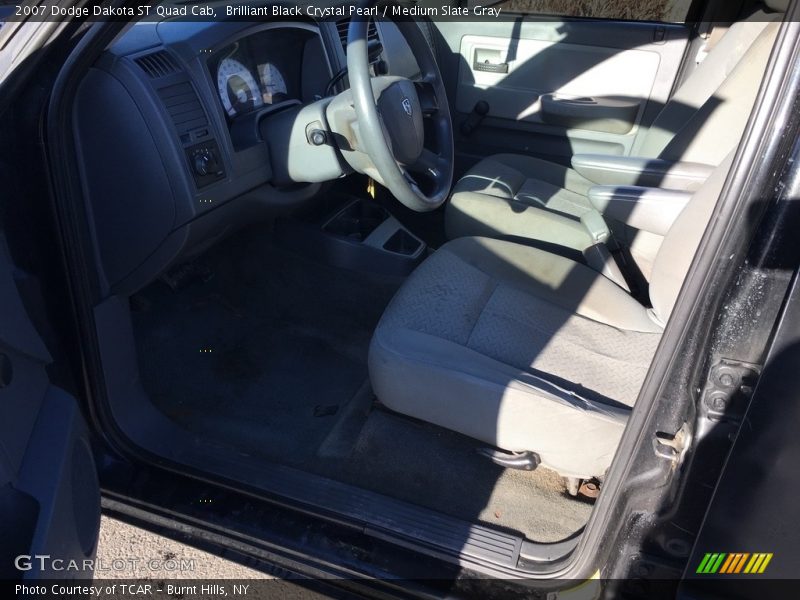 Brilliant Black Crystal Pearl / Medium Slate Gray 2007 Dodge Dakota ST Quad Cab