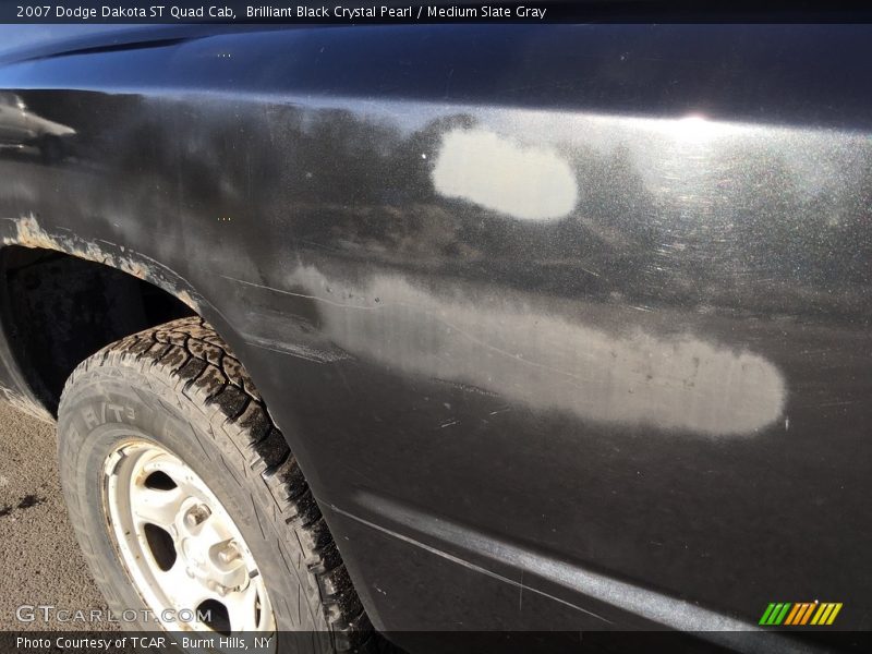 Brilliant Black Crystal Pearl / Medium Slate Gray 2007 Dodge Dakota ST Quad Cab
