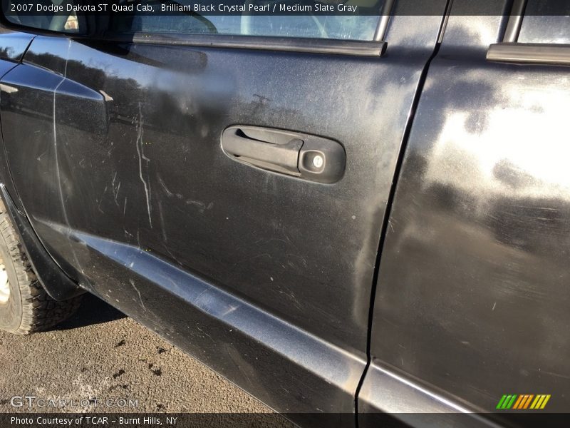 Brilliant Black Crystal Pearl / Medium Slate Gray 2007 Dodge Dakota ST Quad Cab