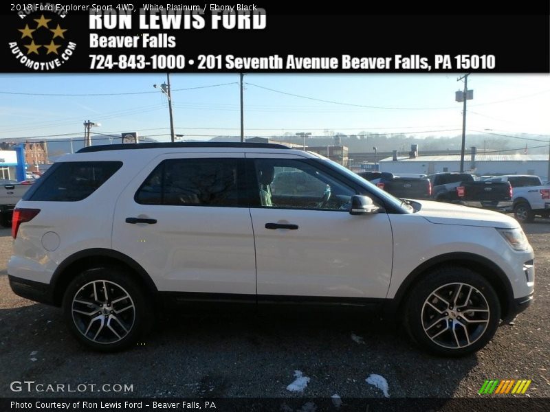 White Platinum / Ebony Black 2018 Ford Explorer Sport 4WD