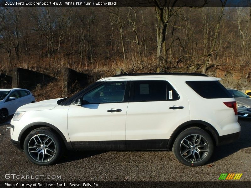 White Platinum / Ebony Black 2018 Ford Explorer Sport 4WD