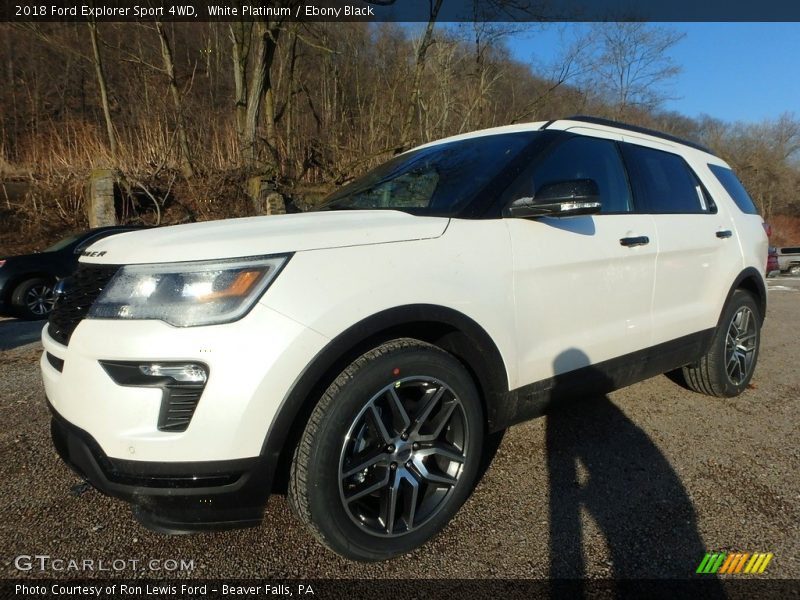 White Platinum / Ebony Black 2018 Ford Explorer Sport 4WD