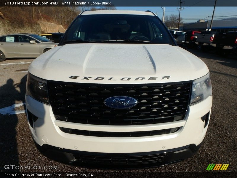 White Platinum / Ebony Black 2018 Ford Explorer Sport 4WD