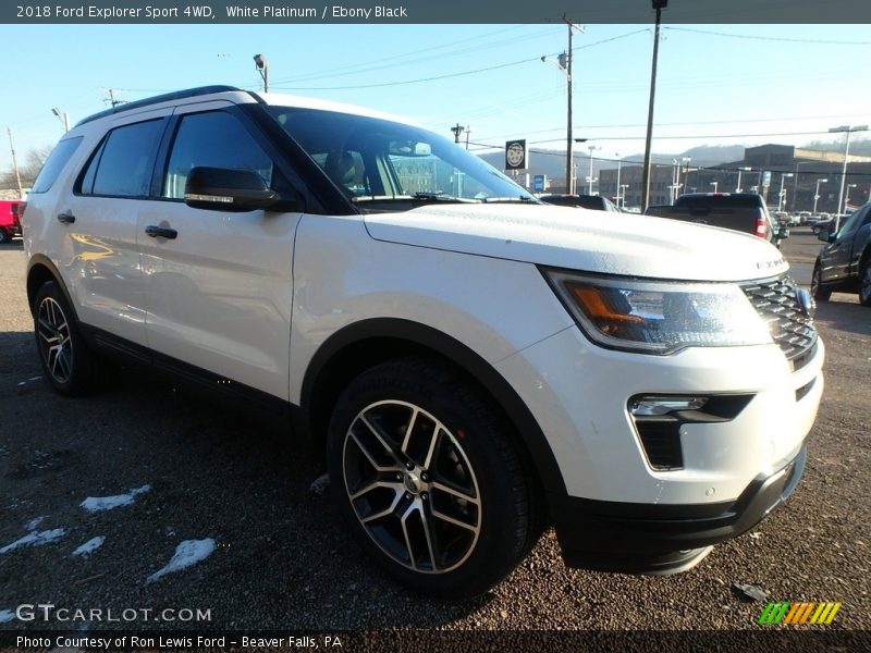 White Platinum / Ebony Black 2018 Ford Explorer Sport 4WD