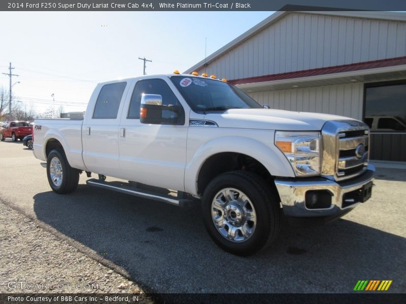 White Platinum Tri-Coat / Black 2014 Ford F250 Super Duty Lariat Crew Cab 4x4