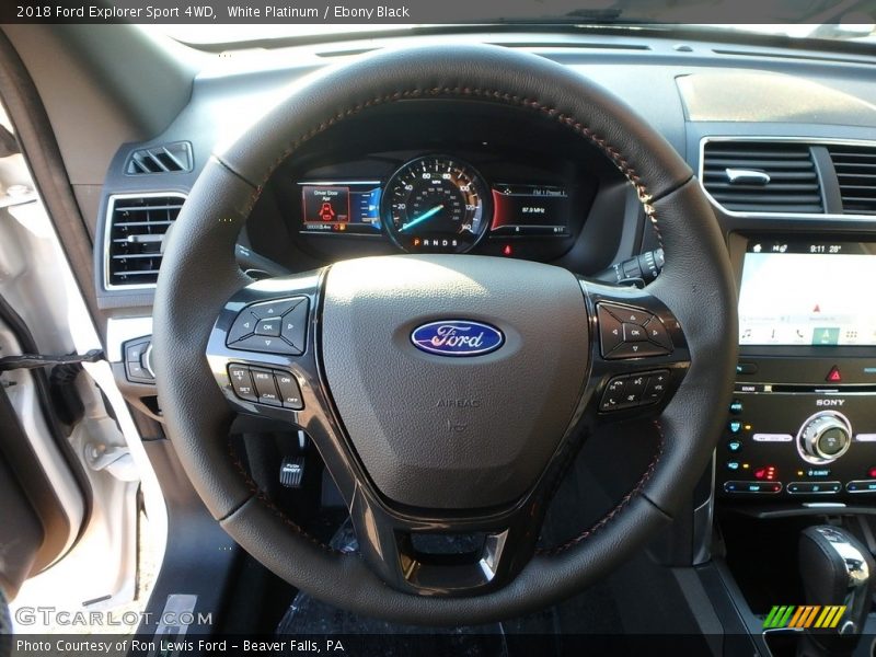 White Platinum / Ebony Black 2018 Ford Explorer Sport 4WD