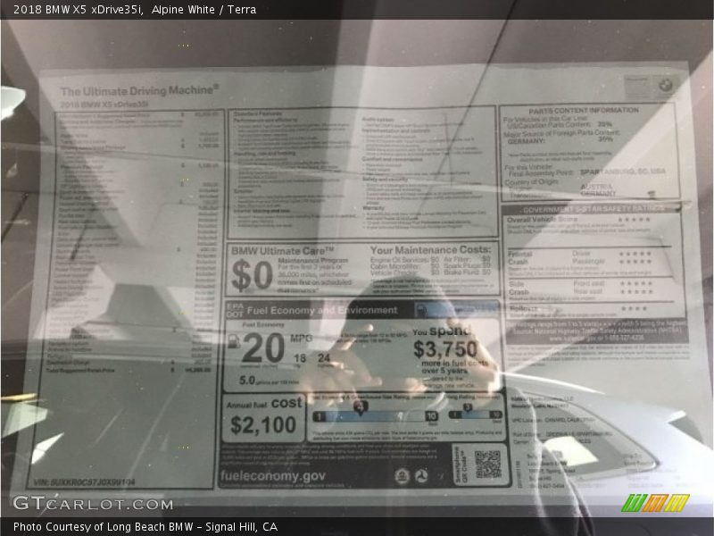 Alpine White / Terra 2018 BMW X5 xDrive35i