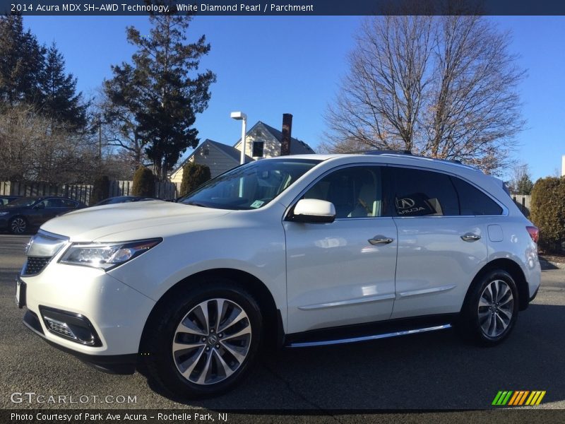 White Diamond Pearl / Parchment 2014 Acura MDX SH-AWD Technology