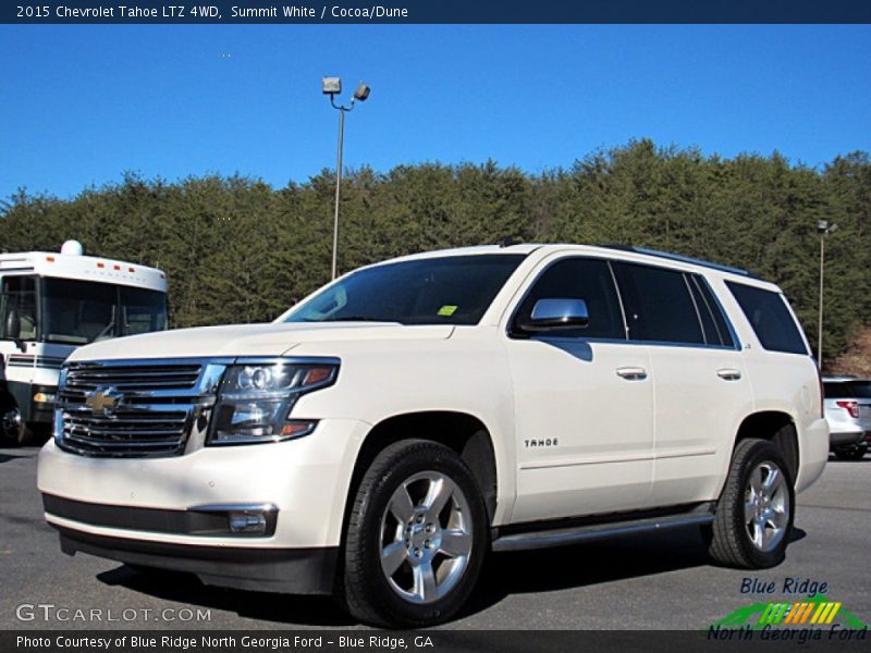 Summit White / Cocoa/Dune 2015 Chevrolet Tahoe LTZ 4WD