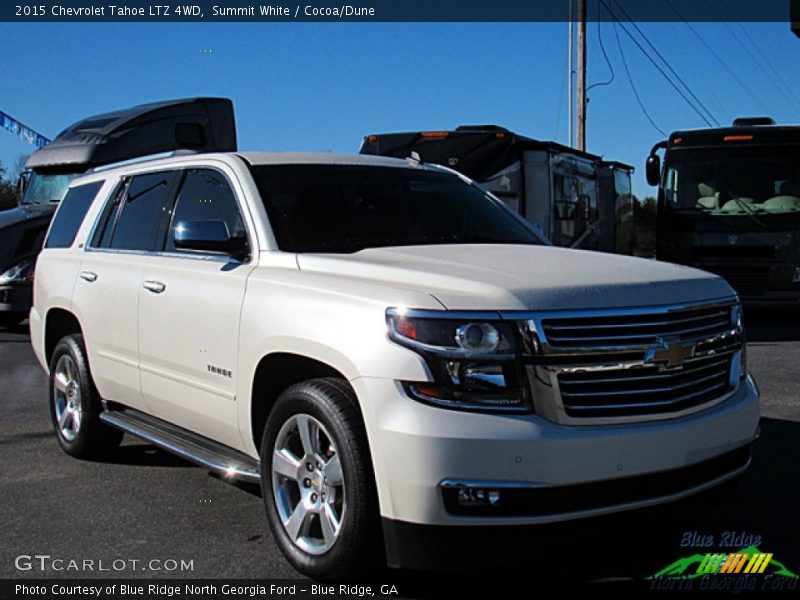Summit White / Cocoa/Dune 2015 Chevrolet Tahoe LTZ 4WD