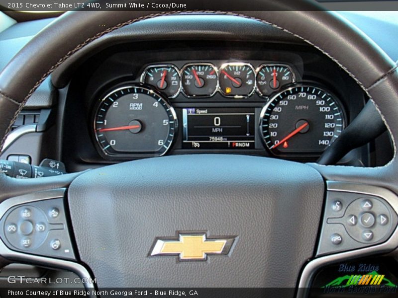 Summit White / Cocoa/Dune 2015 Chevrolet Tahoe LTZ 4WD