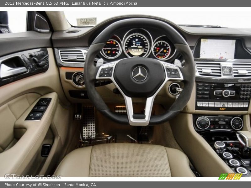 Lunar Blue Metallic / Almond/Mocha 2012 Mercedes-Benz CLS 63 AMG