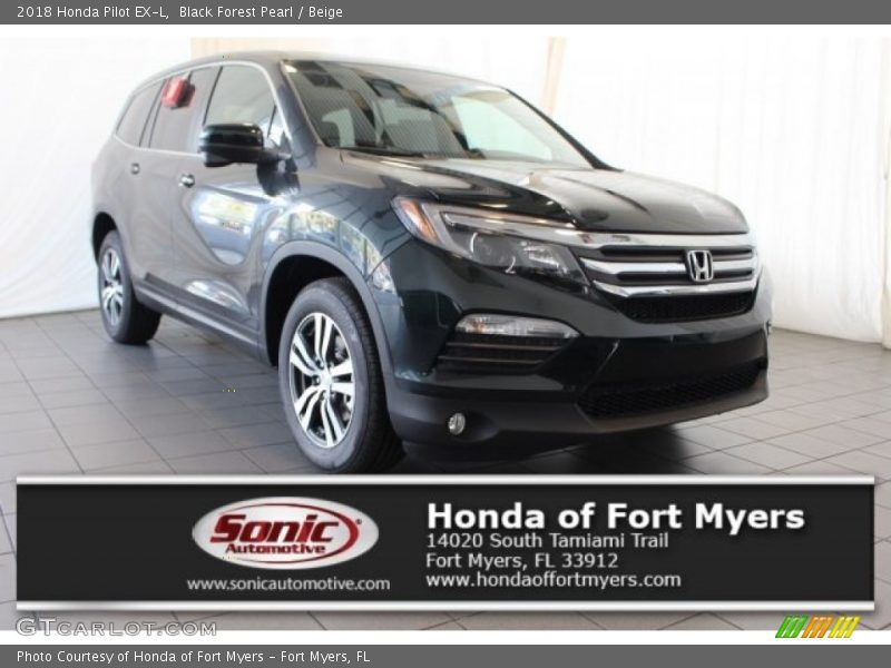 Black Forest Pearl / Beige 2018 Honda Pilot EX-L