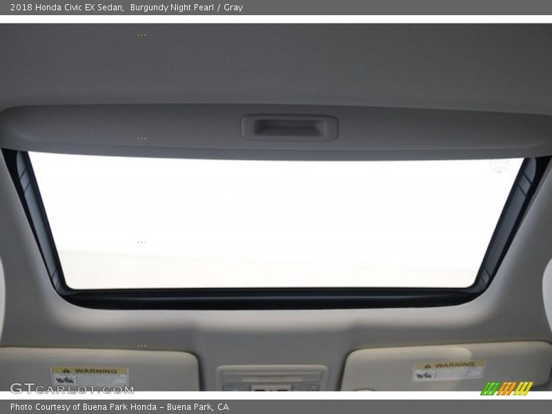 Burgundy Night Pearl / Gray 2018 Honda Civic EX Sedan