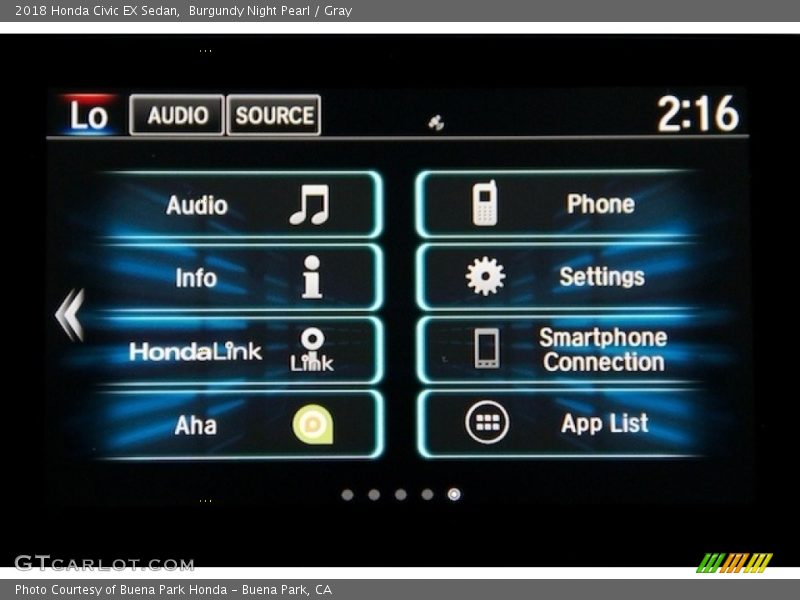 Burgundy Night Pearl / Gray 2018 Honda Civic EX Sedan