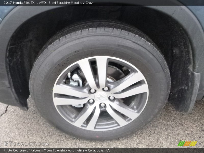 Steel Sapphire Metallic / Gray 2017 Honda Pilot EX-L AWD