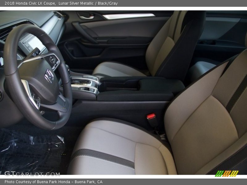 Lunar Silver Metallic / Black/Gray 2018 Honda Civic LX Coupe