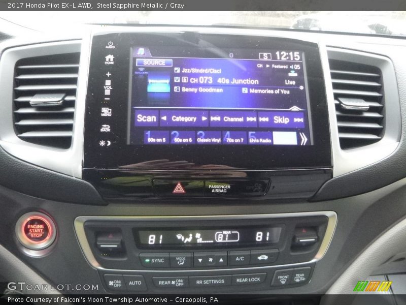 Steel Sapphire Metallic / Gray 2017 Honda Pilot EX-L AWD