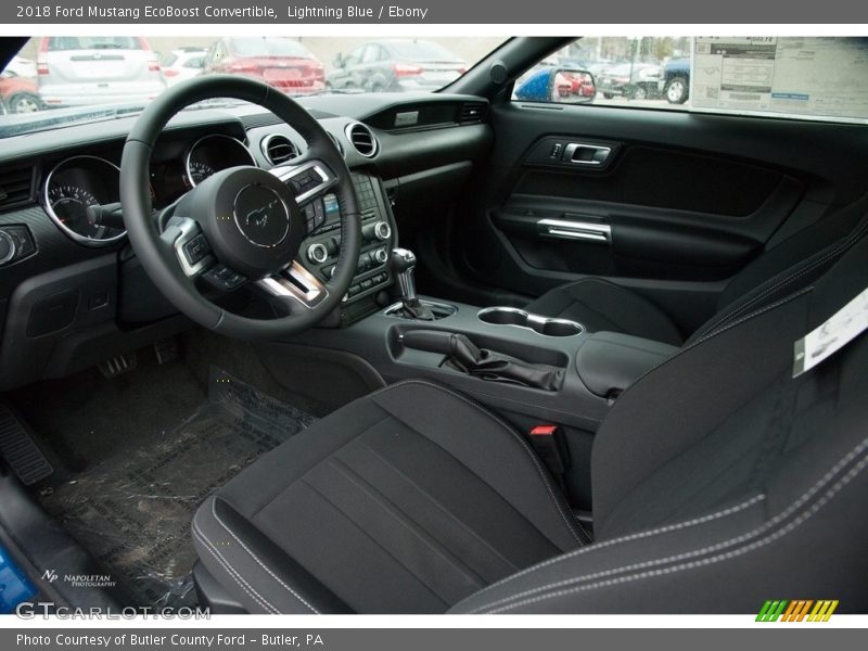 Lightning Blue / Ebony 2018 Ford Mustang EcoBoost Convertible