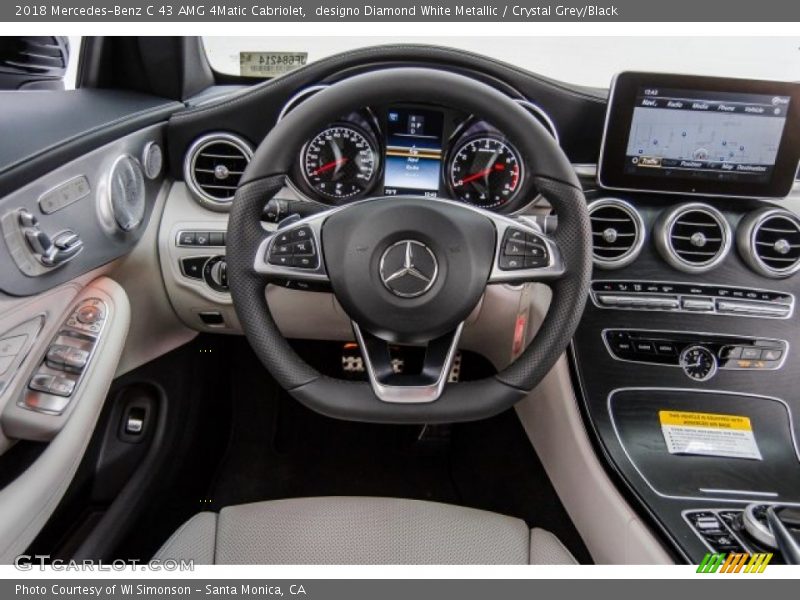 designo Diamond White Metallic / Crystal Grey/Black 2018 Mercedes-Benz C 43 AMG 4Matic Cabriolet