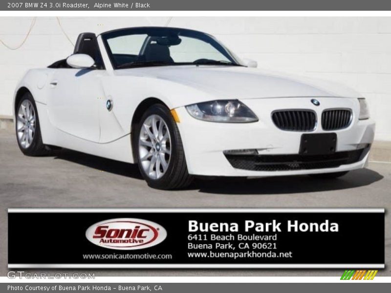 Alpine White / Black 2007 BMW Z4 3.0i Roadster